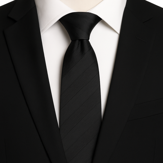 Svart slips i elegant randig design