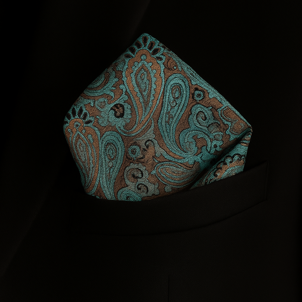 Turkos näsduk i paisleymönster