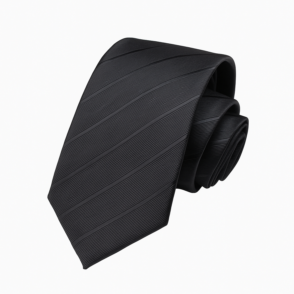 Svart slips i elegant randig design