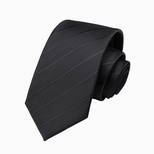 Svart slips i elegant randig design