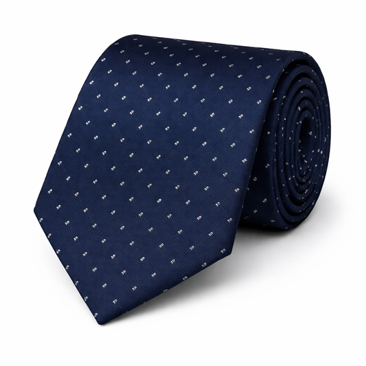 Marinblå Elegant Prickig Slips